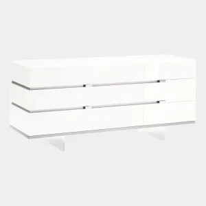 Polar - 6 Drawer Dresser In White High Gloss