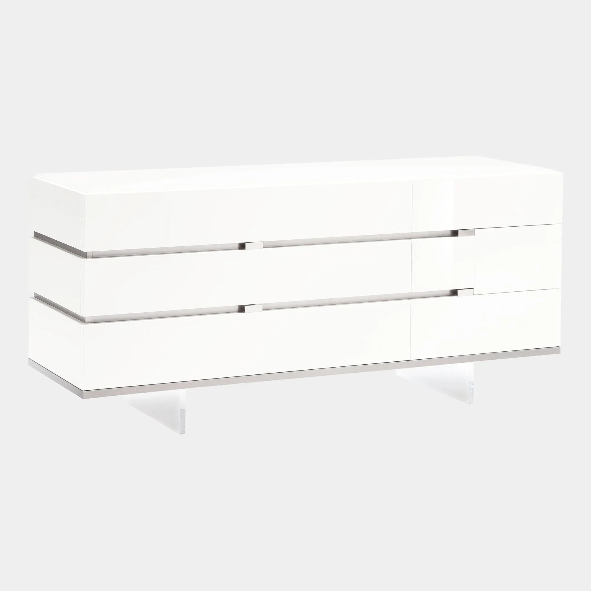 Polar - 6 Drawer Dresser In White High Gloss