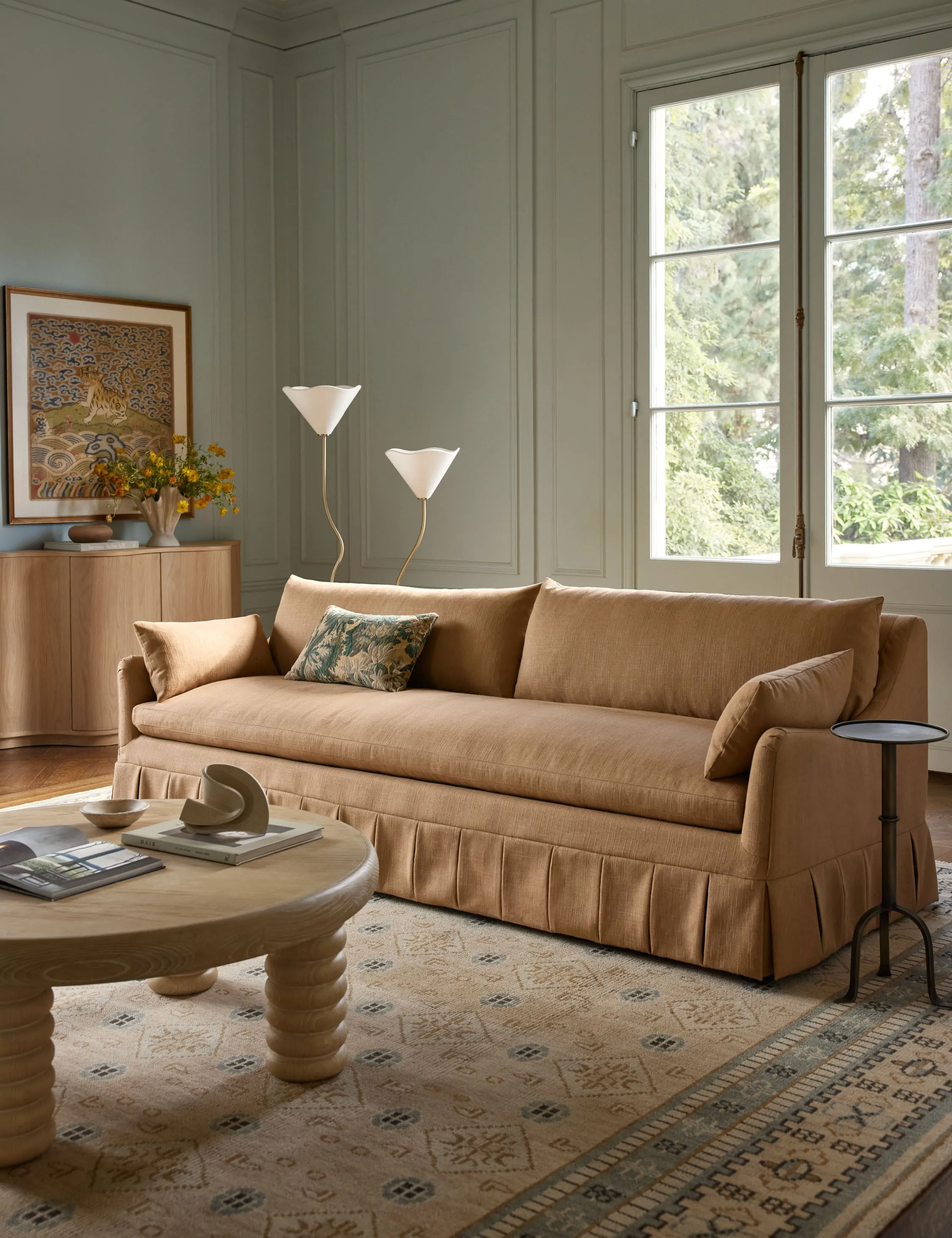 Portola Pleated Sofa Lulu and Georgia