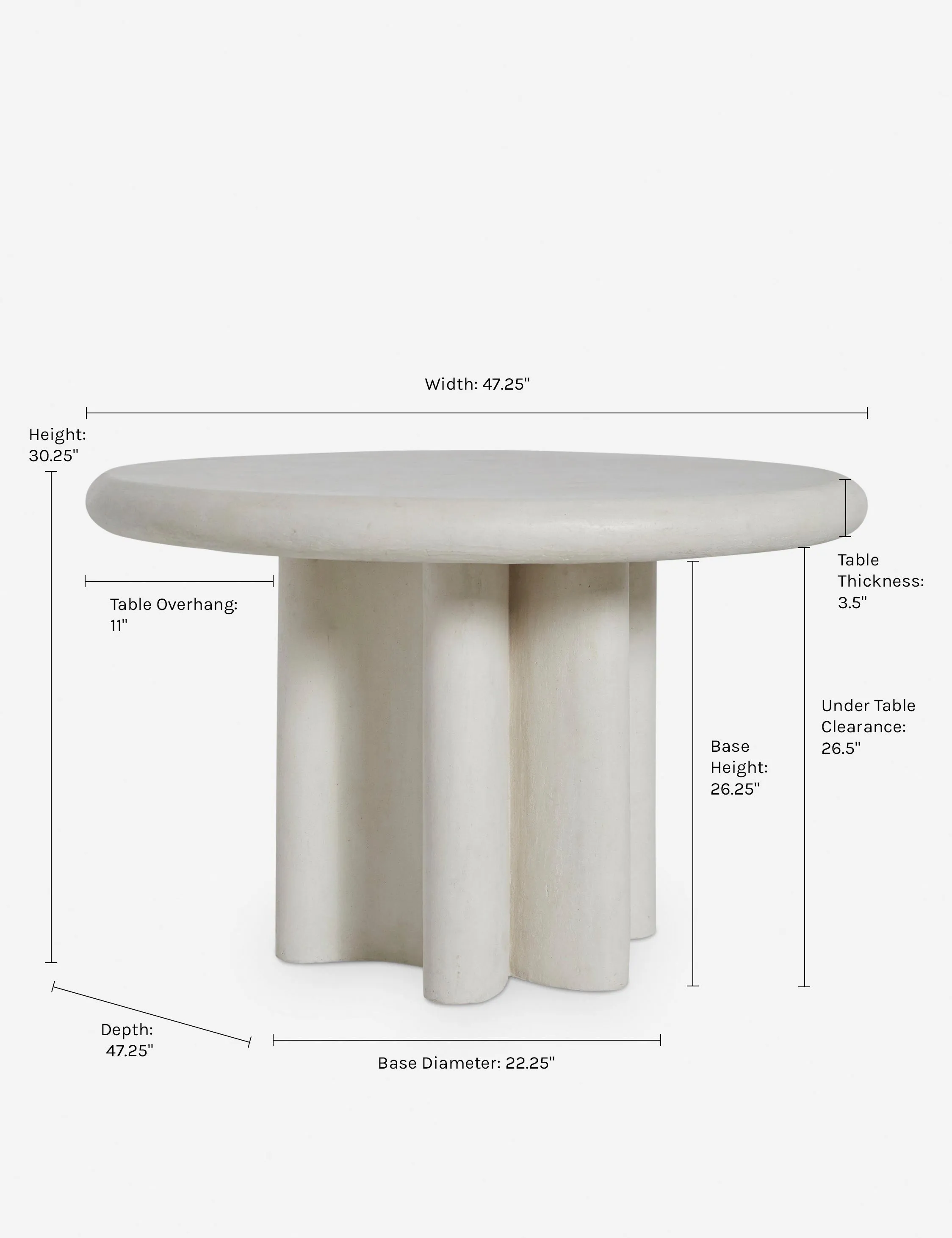 Ruiz Indoor / Outdoor Round Dining Table Lulu and Georgia