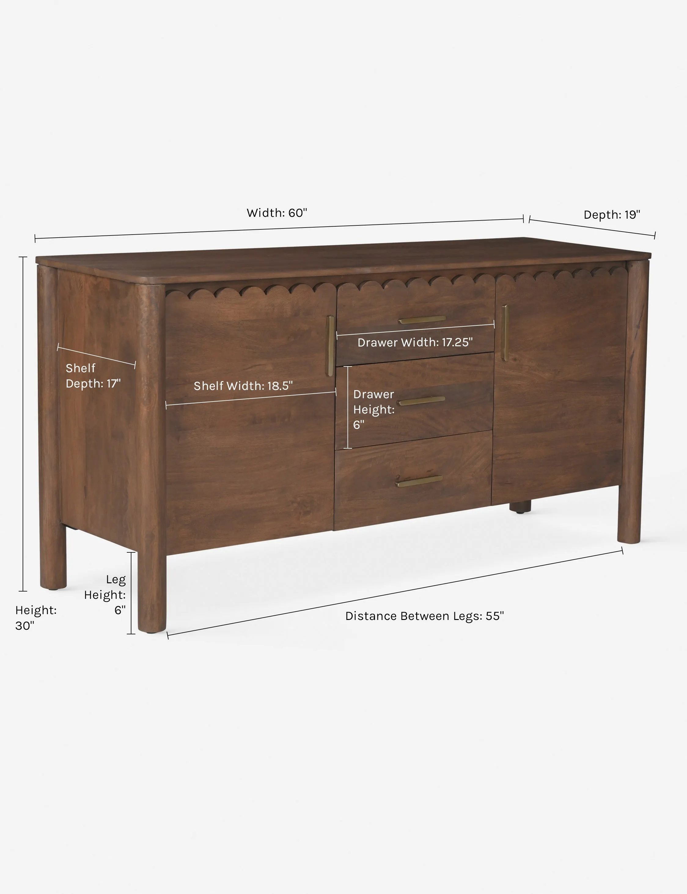 Samantha 3-Drawer Sideboard Lulu and Georgia
