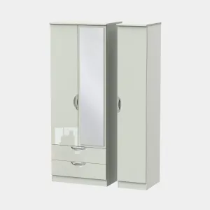 Stanford - Mirrored Combi Wardrobe In High Gloss