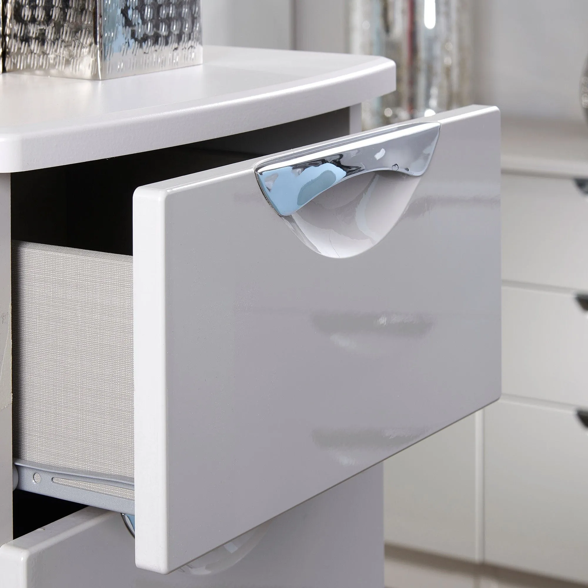 Stanford - Mirrored Combi Wardrobe In High Gloss