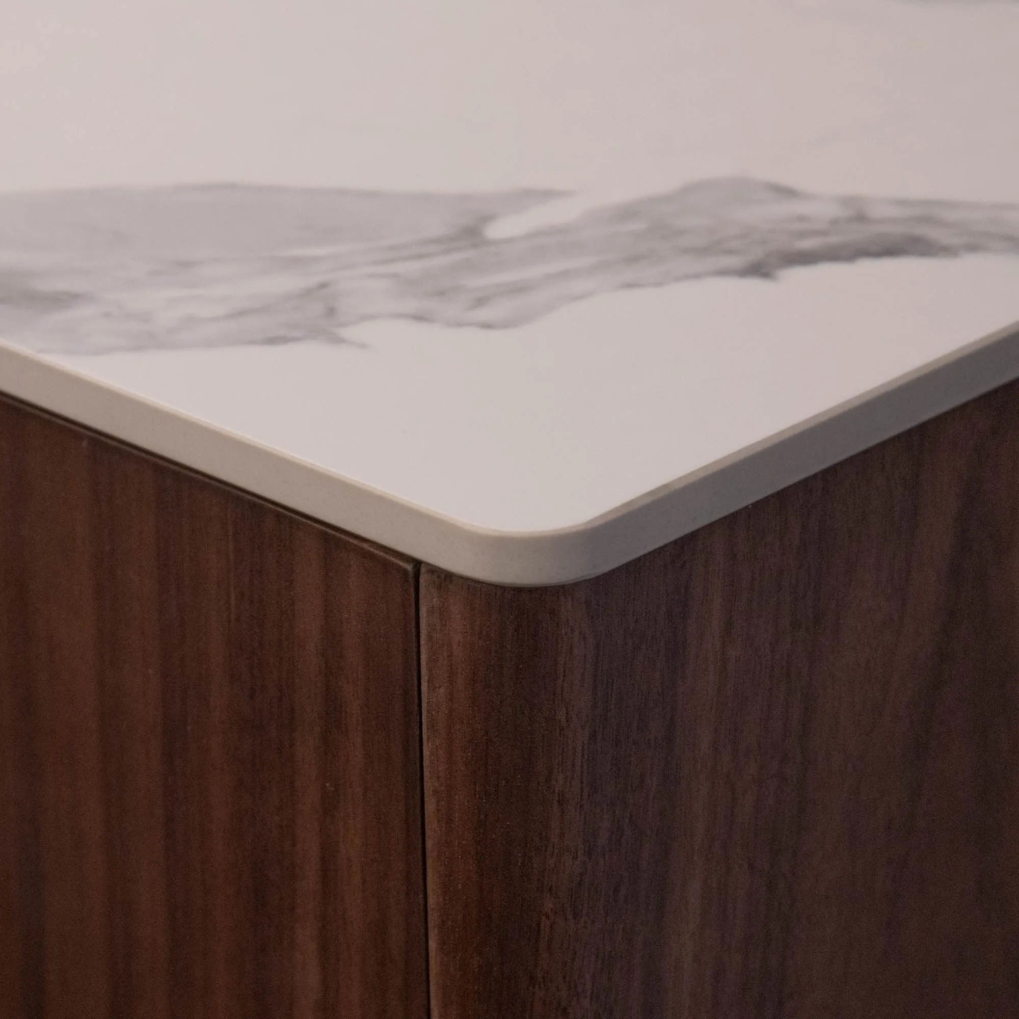 Turin - Sideboard In Walnut With White Ceramic Top