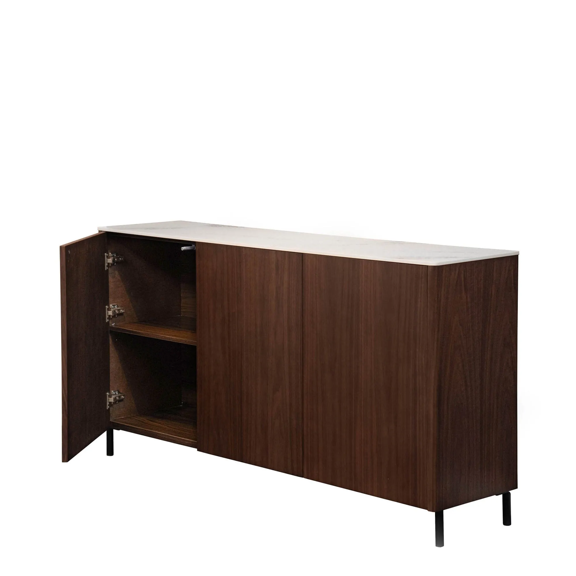 Turin - Sideboard In Walnut With White Ceramic Top